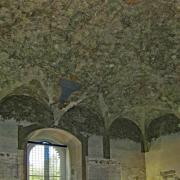 Leonardo da Vinci Sala delle Asse Sforza Castle Milan • m24o Ceiling fresco of the Sala delle Asse by Leonardo da Vinci in the Sforza Castle, depicting an intricate canopy of mulberry trees.