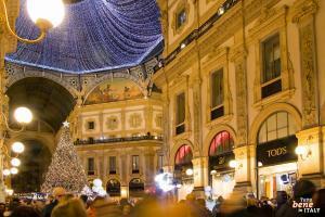 Christmas-decorated Galleria Vittorio Emanuele in Milan