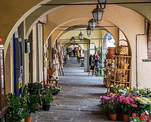 streets in Greve in Chianti in Tuscany