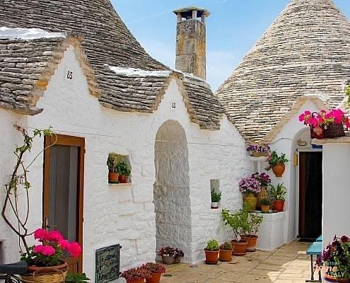 In the Trulli Houses live families in Alberobello in Puglia Italy.