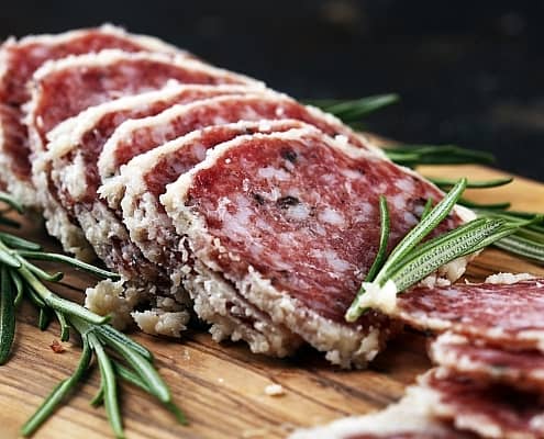 Salami truffle is salami mixed with summer truffle