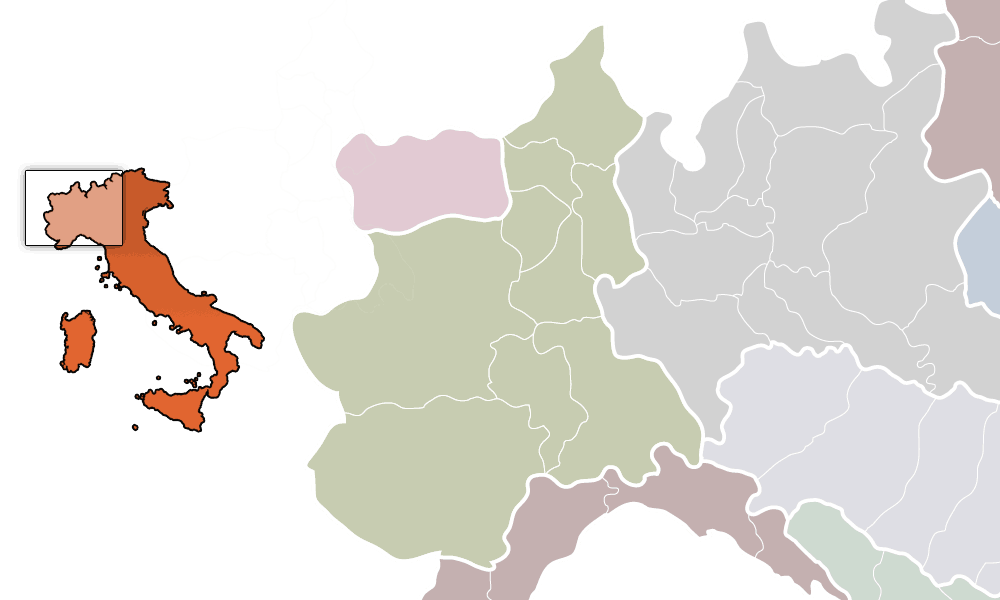 Map of Piedmont, Italy