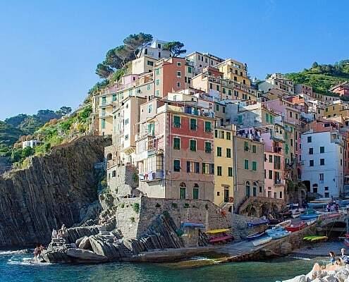 Riomaggiore in the Cinqueterre on the Ligurian coast in Italy • m24o Fishing boats in Riomaggiore in the Cinque Terre on the Ligurian coast in Italy