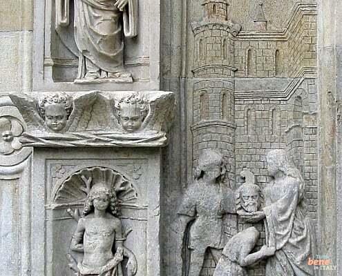 Relief at the church of San Giovanni Battista in Torno at the Lake Como in Italy