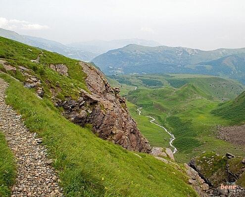 Hiking in Piedmont at the Monviso in the Po Valley from Oncino to the alpetto lake along the Rio dell'Alpetto