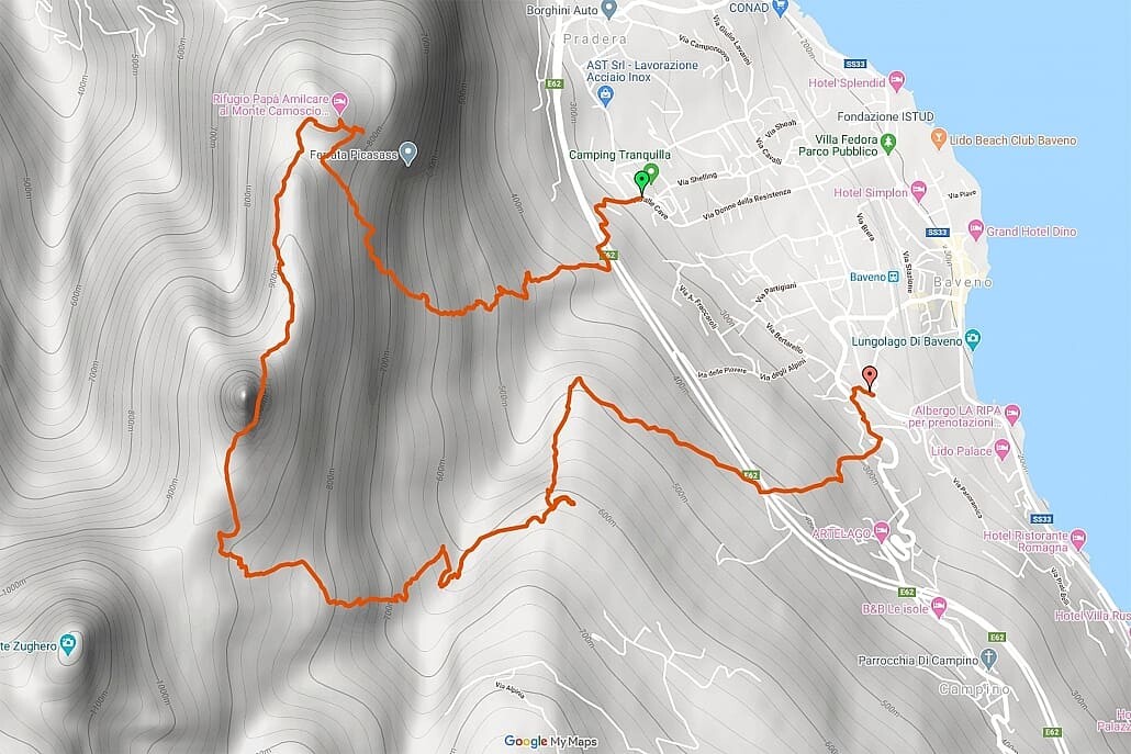 Lago Maggiore Wanderkarte Monte Camoscio