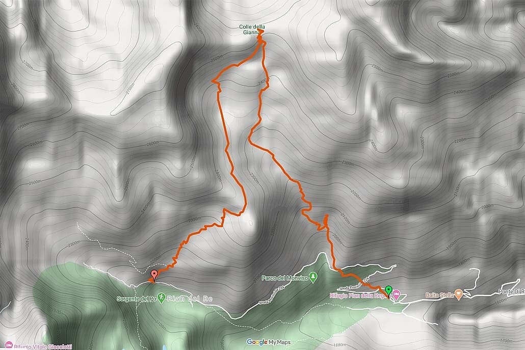 Piemont Wanderkarte Panoramawanderung Colle Gianna