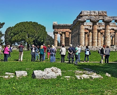 Travel Group in Paestum, Salerno, Italy
