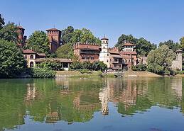 Turin in Piedmont, Valentino Park with medieval village