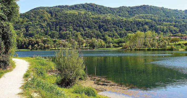 Revine lake in the Prosecco Hills in Veneto