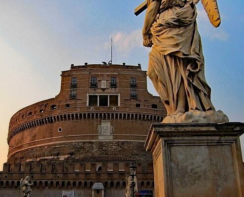 Sant Angelo castle and bridge in Rome during the guided tour