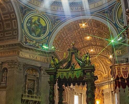 St. Peter’s baldachin of Bernini in the St. Peter’s Basilica