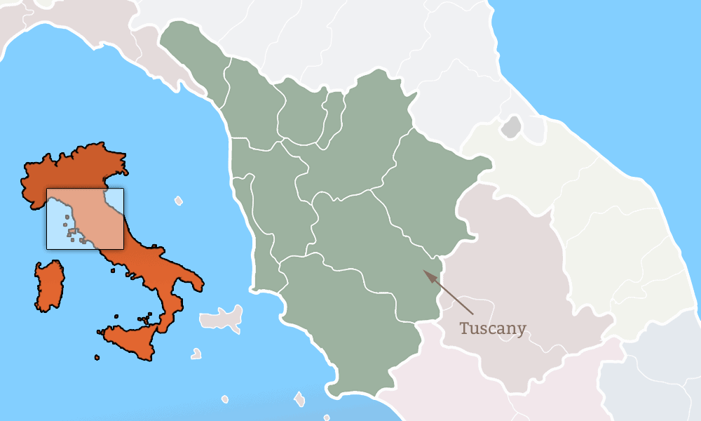 Map of Tuscany