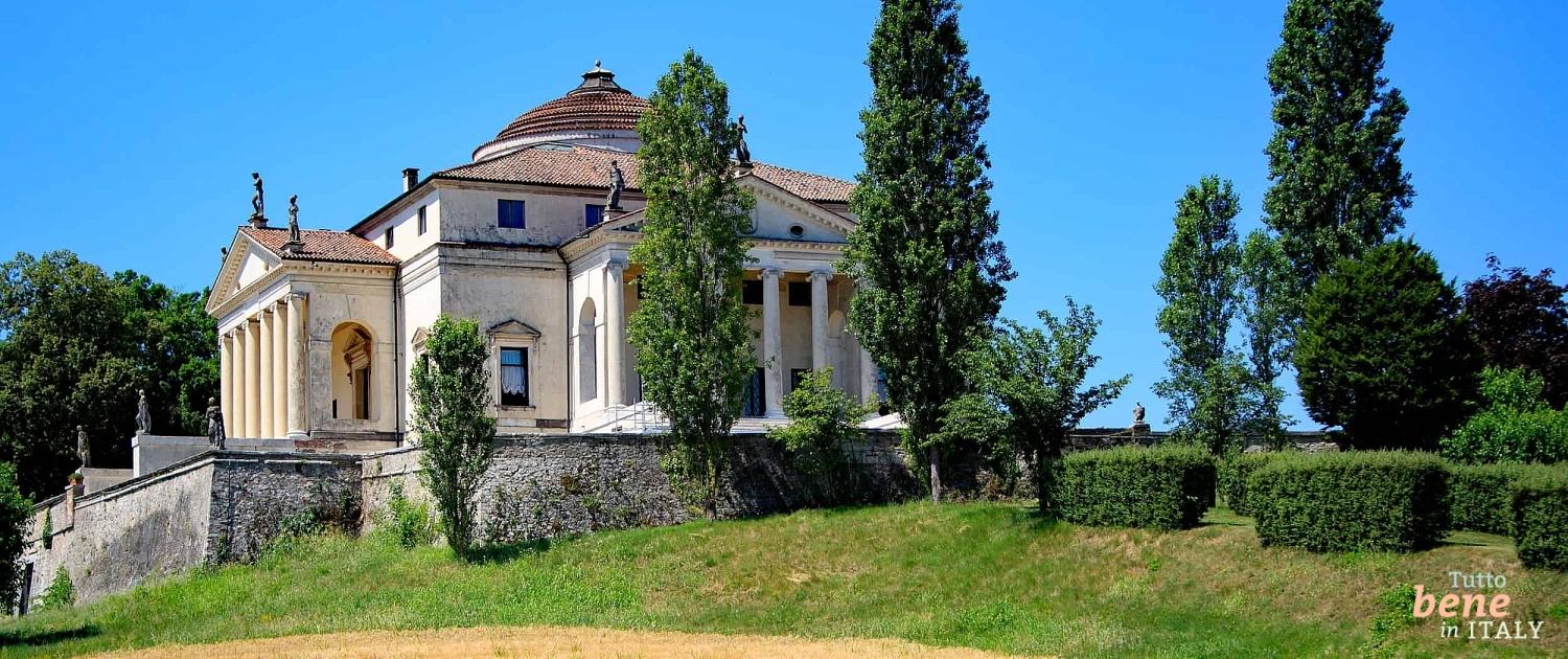 Palladio's Villa La Rotonda in Vicenza, the most iconic example of symmetrical Renaissance villa architecture.