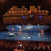 Scene photo from the opera La Traviata by Giuseppe Verdi at the Sferisterio; one of the brilliant productions of the Macerata Opera Festival.