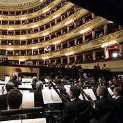 The renowned Teatro alla Scala Orchestra performing on stage in Milan; Photo © Brescia-Amisano.