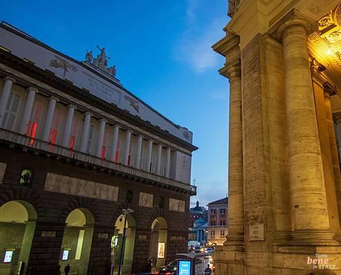 Evening View of Teatro di San Carlo with Galleria Umberto I