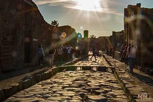 Ruins of Pompeii at sunset • m24o The remains of ancient Pompeii after the destruction caused by the eruption of Vesuvius.