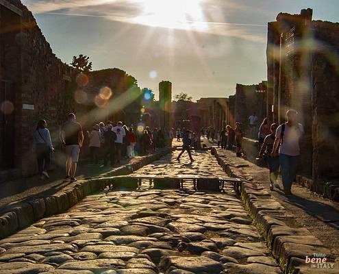 The remains of ancient Pompeii after the destruction caused by the eruption of Vesuvius.
