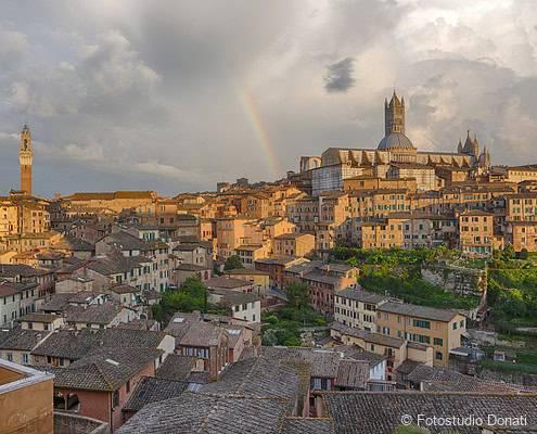 Siena with rainbow