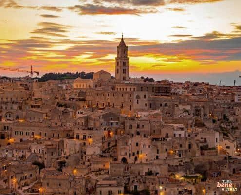 Matera Panorama • m24o Sonnenuntergang in Matera / Basilikata, Italien