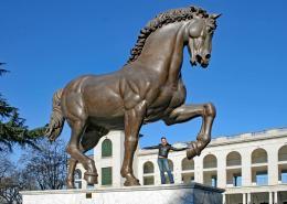 Leonardo's Horse – Ippodromo San Siro • m24o The monumental bronze statue "Il Cavallo di Leonardo" located in front of the San Siro Hippodrome in Milan.
