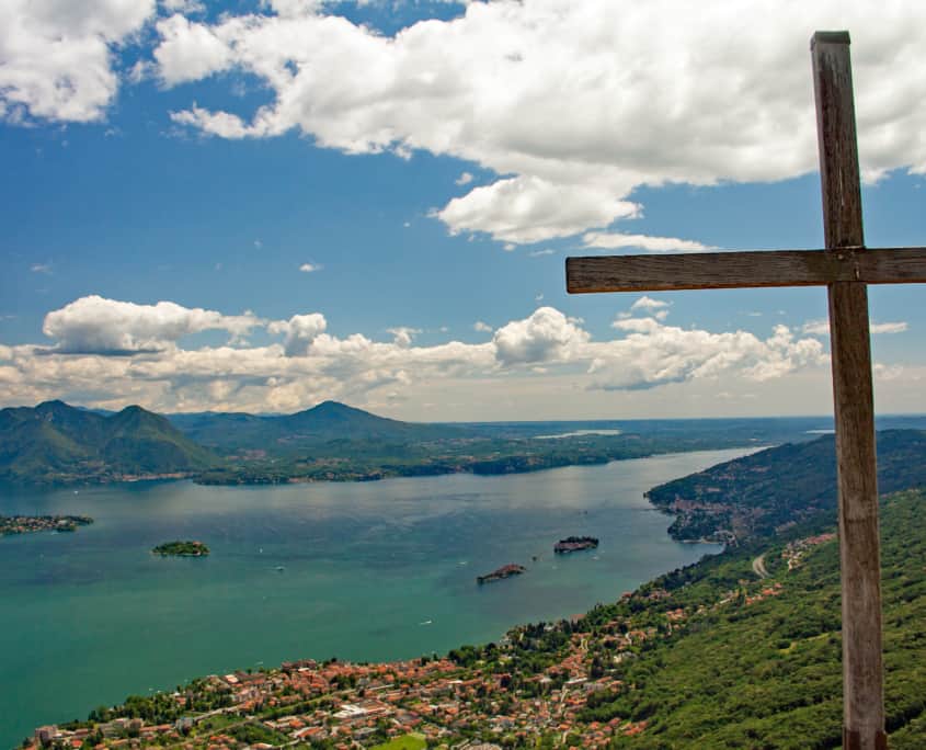 The Maggiore Lake in Northern Italy from the mountains above