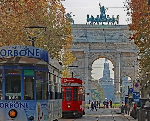 Arco della Pace, Milan, Tram