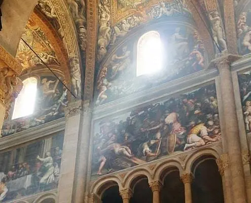 Cathedral in Parma with fresco paintings