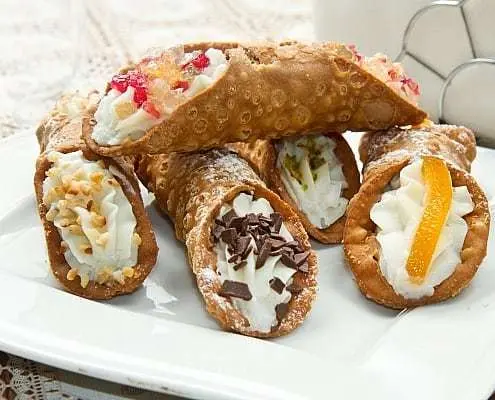 mixed Sicilian cannoli you can sample on your Sicily Road Trip