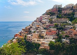 The houses of Positano nestle tightly against the steep coast