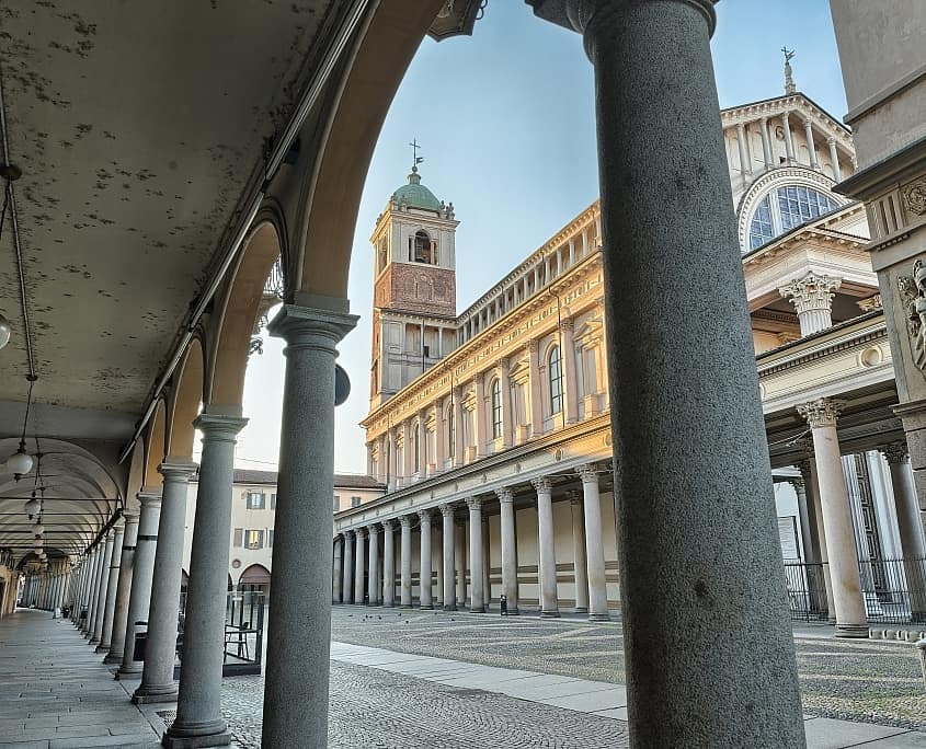 Historic center of Novara city, Piazza del Duomo with Cathedral Santa Maria Assunta