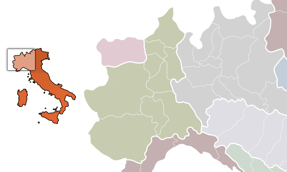 Karte der Region Piemont, Italien