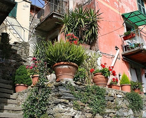 Settlement above Vernazza in the Cinque Terre, Italy