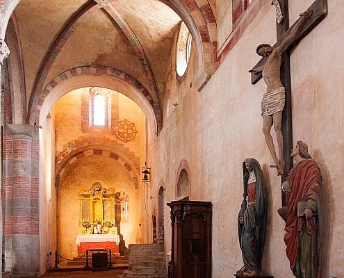 Church in the Santa Maria Staffarda abbey in Piedmont, Italy