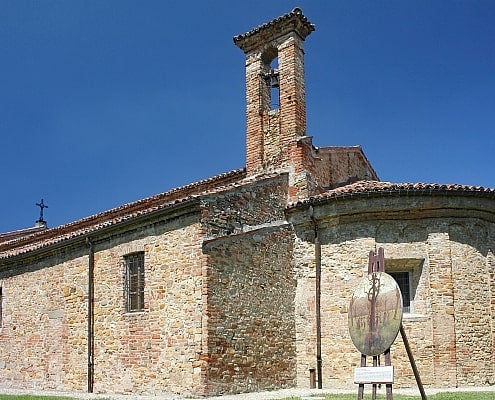 Roman church Pieve di San Pietro in Volpedo near tortona in Piedmont, Italy
