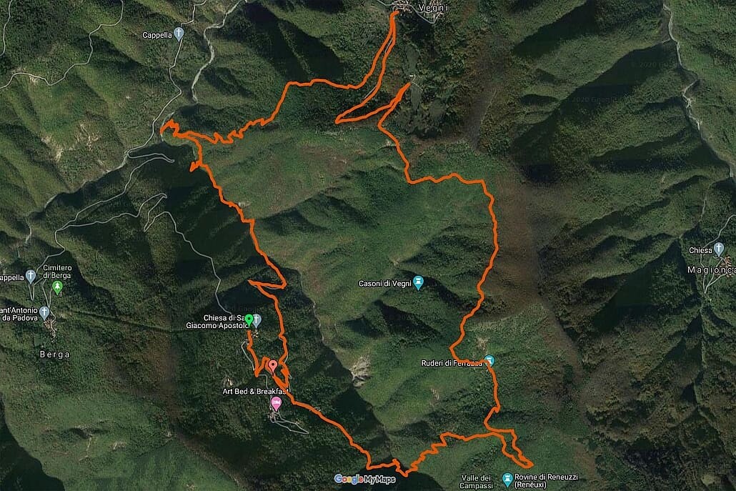 Hiking Map Appennines between Piedmont and Liguria