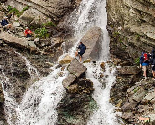 Piedmont hike waterfall at the Monviso • m24o Hiking in Piedmont to the waterfall from the source of the Po river
