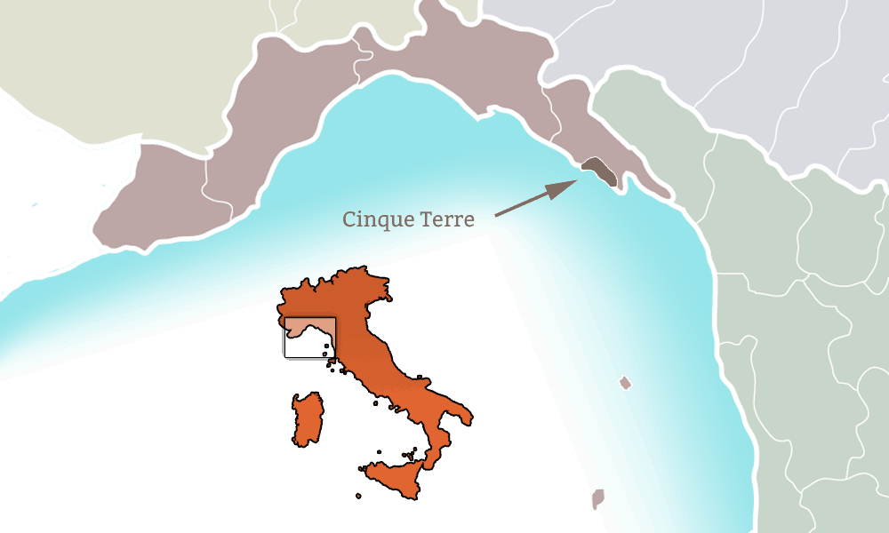 Map of the Cinque Terre, Italy