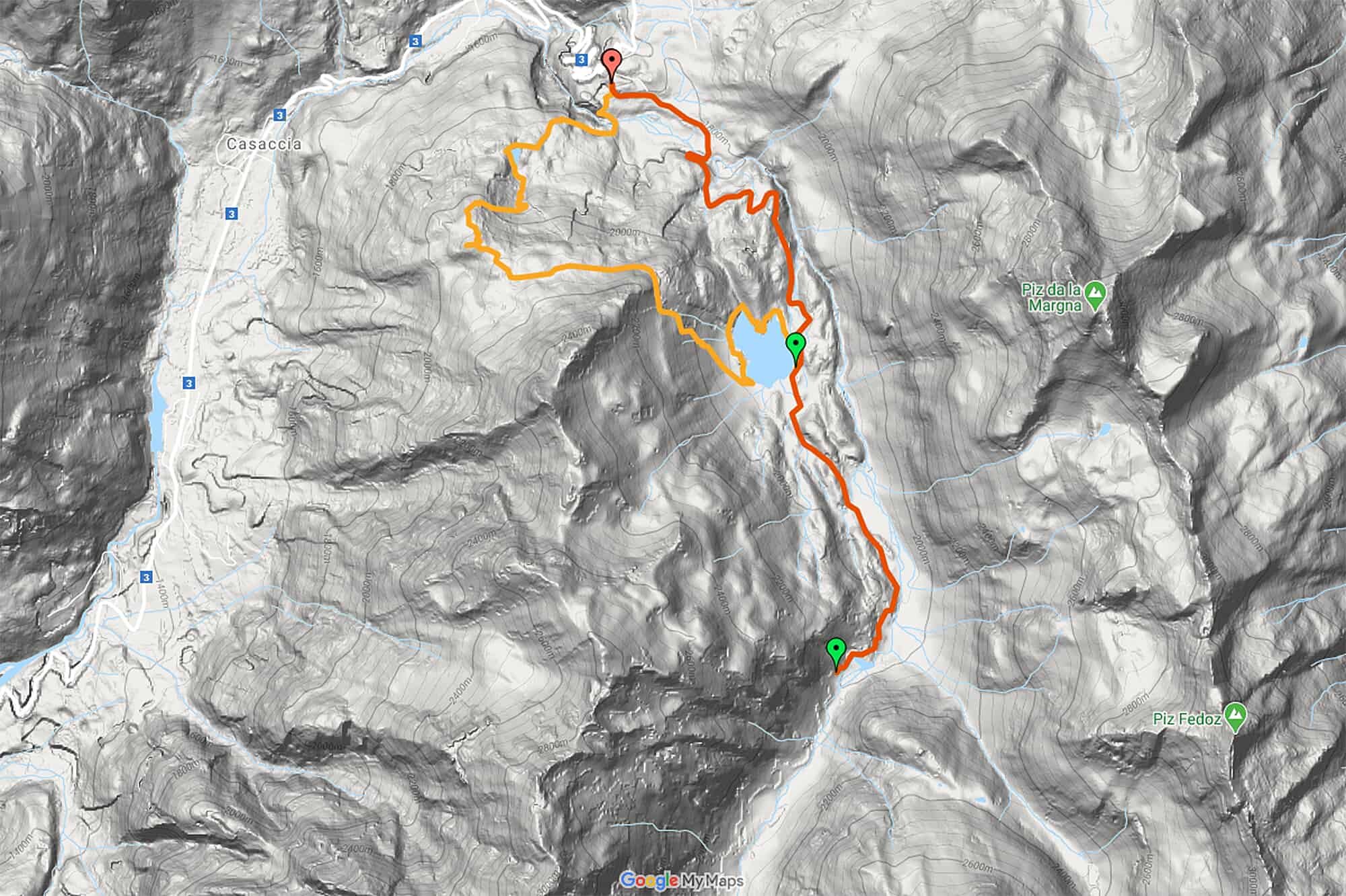 Hiking map Bregaglia valley