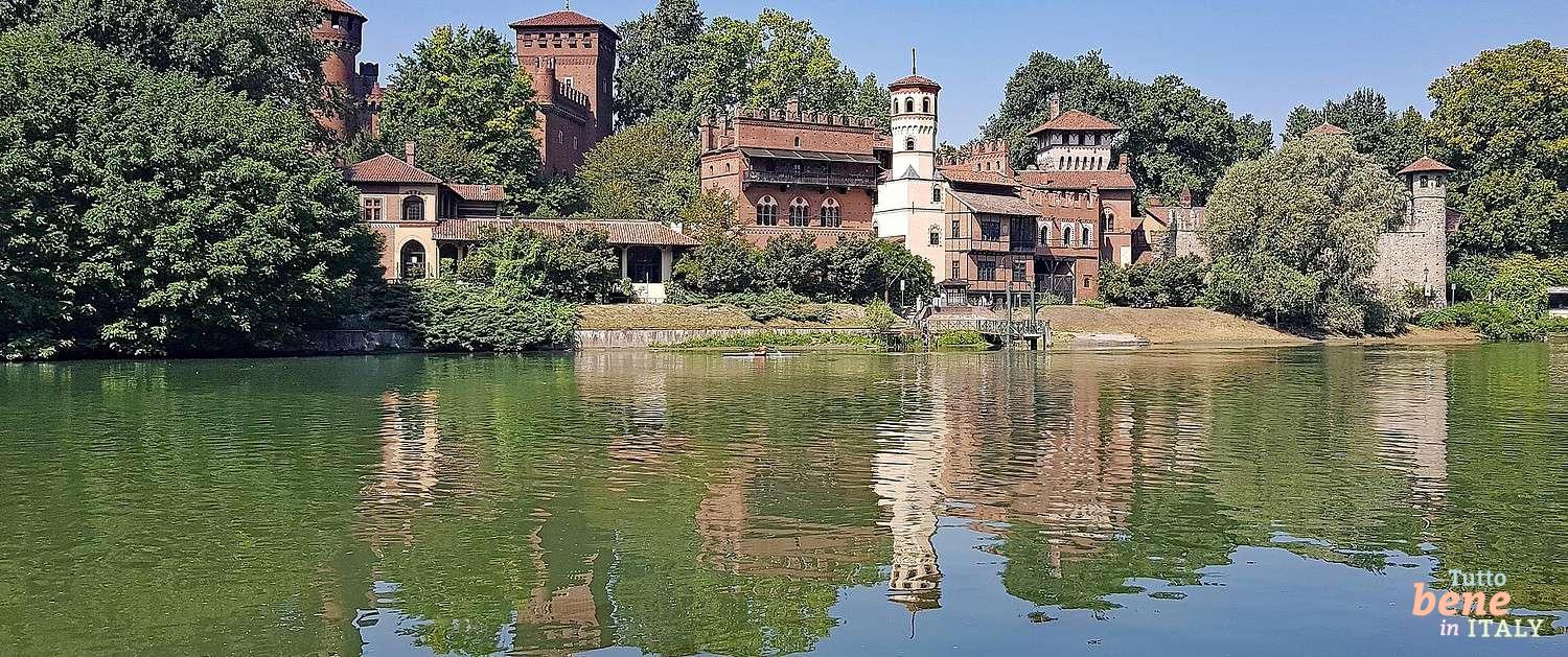 Turin im Piemont, Valentino Park mit mittelalterlichem Dorf