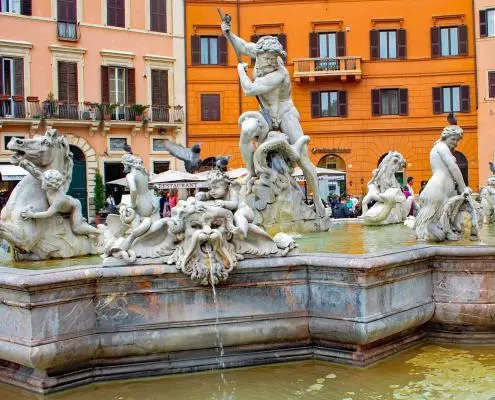 Neptunbrunnen auf der Piazza Navona in Rom