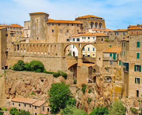 Die mittelalterliche Stadt Pitigliano in der südlichen Toskana