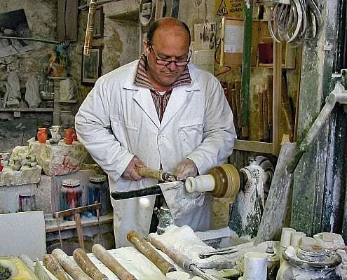 Alabasterwerkstatt in Volterra, Toskana