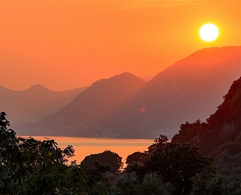 Red Sunset at the Iseo Lake