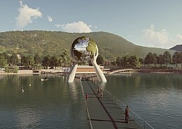 Lorenzo Quinn Installation YOUR WORLD on the Lake Iseo Italy 2022
