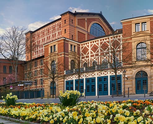 Wagner Festival Theatre in Bayreuth • adobe photo stock Big panorama of the Wagner Festival Theatre in Bayreuth, germany. Theatre of the famous german composer Richard Wagner.
