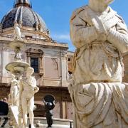 Fontana Pretoria • m24o Famous fountain of shame on baroque Piazza Pretoria, Palermo, Sicily, Italy
